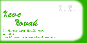 keve novak business card